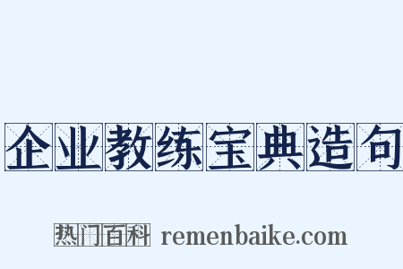 企业教练宝典造句是什么意思的图片